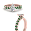 Load image into Gallery viewer, french-pave-marquise-petite-emerald-wedding-ring-set-in-FD9918MQGEMGRANGLE3-NL-RG-B1