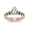 Load image into Gallery viewer, french-pave-marquise-petite-emerald-wedding-ring-set-in-FD9918MQGEMGRANGLE3-NL-RG-B1