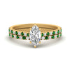 Load image into Gallery viewer, french-pave-marquise-petite-emerald-wedding-ring-set-in-FD9918MQGEMGRANGLE3-NL-YG-B1