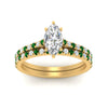 Load image into Gallery viewer, french-pave-marquise-petite-emerald-wedding-ring-set-in-FD9918MQGEMGRANGLE3-NL-YG-B1