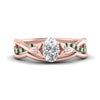 Load image into Gallery viewer, french-pave-oval-contour-emerald-wedding-band-in-rose-gold-FD9986B1OVGEMGR-NL-RG