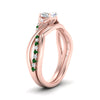 Load image into Gallery viewer, french-pave-oval-contour-emerald-wedding-band-in-rose-gold-FD9986B1OVGEMGR-NL-RG