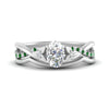 Load image into Gallery viewer, french-pave-oval-contour-emerald-wedding-band-in-white-gold-FD9986B1OVGEMGR-NL-WG