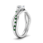 Load image into Gallery viewer, french-pave-oval-contour-emerald-wedding-band-in-white-gold-FD9986B1OVGEMGR-NL-WG