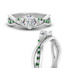 Load image into Gallery viewer, french-pave-oval-contour-emerald-wedding-band-in-white-gold-FD9986B1OVGEMGR-NL-WG
