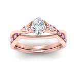 Load image into Gallery viewer, french-pave-oval-contour-pink-sapphire-wedding-band-in-rose-gold-FD9986B1OVGSADRPI-NL-RG

