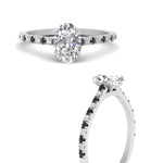 Load image into Gallery viewer, french-pave-oval-petite-black-diamond-engagement-ring-in-FD9918OVRGBLACKANGLE3-NL-WG