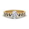 Load image into Gallery viewer, french-pave-oval-petite-black-diamond-wedding-ring-set-in-FD9918OVGBLACKANGLE3-NL-YG-B1