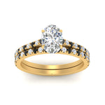 Load image into Gallery viewer, french-pave-oval-petite-black-diamond-wedding-ring-set-in-FD9918OVGBLACKANGLE3-NL-YG-B1
