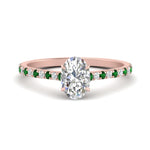 Load image into Gallery viewer, french-pave-oval-petite-emerald-engagement-ring-in-FD9918OVRGEMGRANGLE3-NL-RG