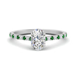 Load image into Gallery viewer, french-pave-oval-petite-emerald-engagement-ring-in-FD9918OVRGEMGRANGLE3-NL-WG