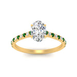 Load image into Gallery viewer, french-pave-oval-petite-emerald-engagement-ring-in-FD9918OVRGEMGRANGLE3-NL-YG