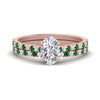 Load image into Gallery viewer, french-pave-oval-petite-emerald-wedding-ring-set-in-FD9918OVGEMGRANGLE3-NL-RG-B1