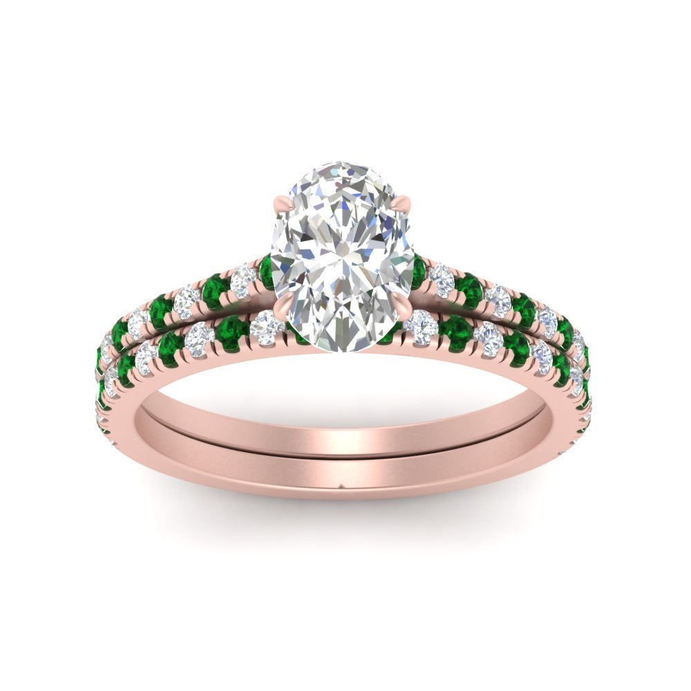 french-pave-oval-petite-emerald-wedding-ring-set-in-FD9918OVGEMGRANGLE3-NL-RG-B1