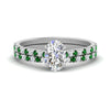 Load image into Gallery viewer, french-pave-oval-petite-emerald-wedding-ring-set-in-FD9918OVGEMGRANGLE3-NL-WG-B1