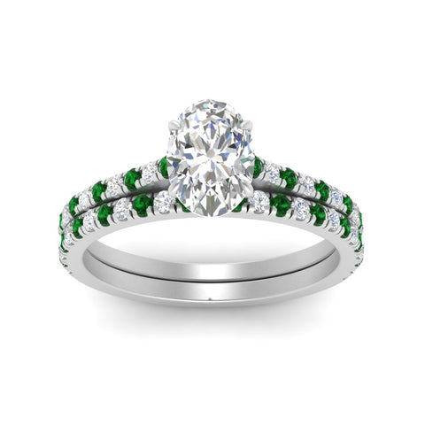 french-pave-oval-petite-emerald-wedding-ring-set-in-FD9918OVGEMGRANGLE3-NL-WG-B1
