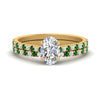 Load image into Gallery viewer, french-pave-oval-petite-emerald-wedding-ring-set-in-FD9918OVGEMGRANGLE3-NL-YG-B1