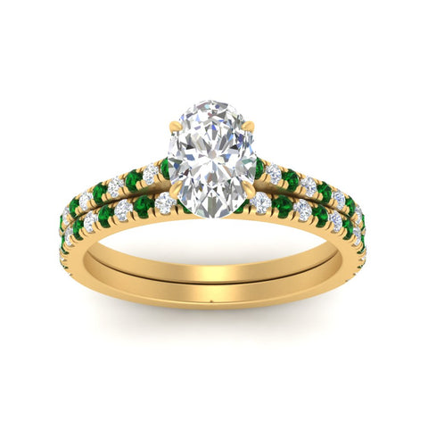 french-pave-oval-petite-emerald-wedding-ring-set-in-FD9918OVGEMGRANGLE3-NL-YG-B1