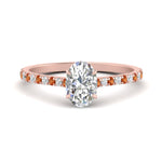 Load image into Gallery viewer, french-pave-oval-petite-orange-sapphire-engagement-ring-in-FD9918OVRGSAORANGLE3-NL-RG