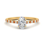 Load image into Gallery viewer, french-pave-oval-petite-orange-sapphire-engagement-ring-in-FD9918OVRGSAORANGLE3-NL-YG