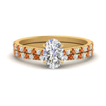 Load image into Gallery viewer, french-pave-oval-petite-orange-sapphire-wedding-ring-set-in-FD9918OVGSAORANGLE3-NL-YG-B1
