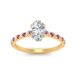 Load image into Gallery viewer, french-pave-oval-petite-pink-sapphire-engagement-ring-in-FD9918OVRGSADRPIANGLE3-NL-YG