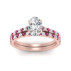 Load image into Gallery viewer, french-pave-oval-petite-pink-sapphire-wedding-ring-set-in-FD9918OVGSADRPIANGLE3-NL-RG-B1