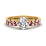 Load image into Gallery viewer, french-pave-oval-petite-pink-sapphire-wedding-ring-set-in-FD9918OVGSADRPIANGLE3-NL-YG-B1
