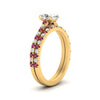 Load image into Gallery viewer, french-pave-oval-petite-pink-sapphire-wedding-ring-set-in-FD9918OVGSADRPIANGLE3-NL-YG-B1