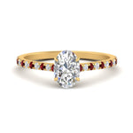 Load image into Gallery viewer, french-pave-oval-petite-ruby-engagement-ring-in-FD9918OVRGRUDRANGLE3-NL-YG