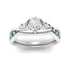 Load image into Gallery viewer, french-pave-pear-contour-emerald-wedding-band-in-white-gold-FD9986B1PEGEMGR-NL-WG