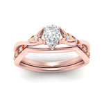 Load image into Gallery viewer, french-pave-pear-contour-orange-sapphire-wedding-band-in-rose-gold-FD9986B1PEGSAOR-NL-RG
