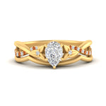 Load image into Gallery viewer, french-pave-pear-contour-orange-sapphire-wedding-band-in-yellow-gold-FD9986B1PEGSAOR-NL-YG
