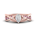 Load image into Gallery viewer, french-pave-pear-contour-pink-sapphire-wedding-band-in-rose-gold-FD9986B1PEGSADRPI-NL-RG

