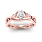 Load image into Gallery viewer, french-pave-pear-contour-pink-sapphire-wedding-band-in-rose-gold-FD9986B1PEGSADRPI-NL-RG
