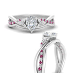 Load image into Gallery viewer, french-pave-pear-contour-pink-sapphire-wedding-band-in-white-gold-FD9986B1PEGSADRPI-NL-WG
