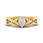 Load image into Gallery viewer, french-pave-pear-contour-pink-sapphire-wedding-band-in-yellow-gold-FD9986B1PEGSADRPI-NL-YG
