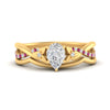 Load image into Gallery viewer, french-pave-pear-contour-pink-sapphire-wedding-band-in-yellow-gold-FD9986B1PEGSADRPI-NL-YG