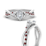 Load image into Gallery viewer, french-pave-pear-contour-ruby-wedding-band-in-white-gold-FD9986B1PEGRUDR-NL-WG
