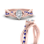 Load image into Gallery viewer, french-pave-pear-contour-sapphire-wedding-band-in-rose-gold-FD9986B1PEGSABL-NL-RG
