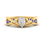 Load image into Gallery viewer, french-pave-pear-contour-sapphire-wedding-band-in-yellow-gold-FD9986B1PEGSABL-NL-YG
