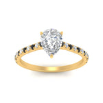 Load image into Gallery viewer, french-pave-pear-petite-black-diamond-engagement-ring-in-FD9918PERGBLACKANGLE3-NL-YG
