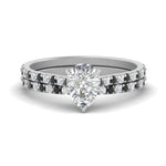 Load image into Gallery viewer, french-pave-pear-petite-black-diamond-wedding-ring-set-in-FD9918PEGBLACKANGLE3-NL-WG-B1
