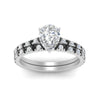 Load image into Gallery viewer, french-pave-pear-petite-black-diamond-wedding-ring-set-in-FD9918PEGBLACKANGLE3-NL-WG-B1