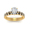 Load image into Gallery viewer, french-pave-pear-petite-black-diamond-wedding-ring-set-in-FD9918PEGBLACKANGLE3-NL-YG-B1