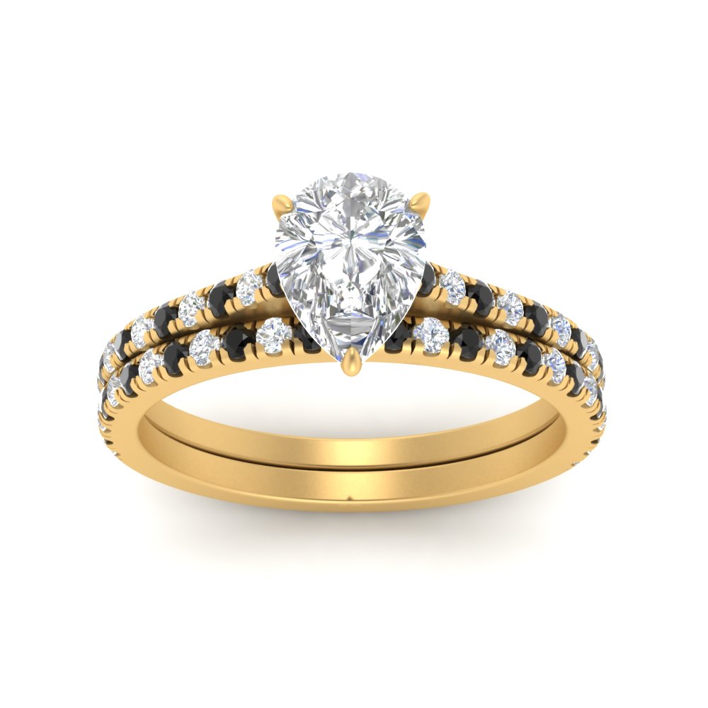 french-pave-pear-petite-black-diamond-wedding-ring-set-in-FD9918PEGBLACKANGLE3-NL-YG-B1