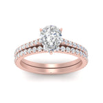 Load image into Gallery viewer, french-pave-pear-petite-diamond-wedding-ring-set-in-FD9918PEANGLE3-NL-RG-B1
