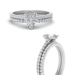 Load image into Gallery viewer, french-pave-pear-petite-diamond-wedding-ring-set-in-FD9918PEANGLE3-NL-WG-B1
