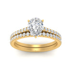 Load image into Gallery viewer, french-pave-pear-petite-diamond-wedding-ring-set-in-FD9918PEANGLE3-NL-YG-B1
