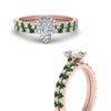 Load image into Gallery viewer, french-pave-pear-petite-emerald-wedding-ring-set-in-FD9918PEGEMGRANGLE3-NL-RG-B1